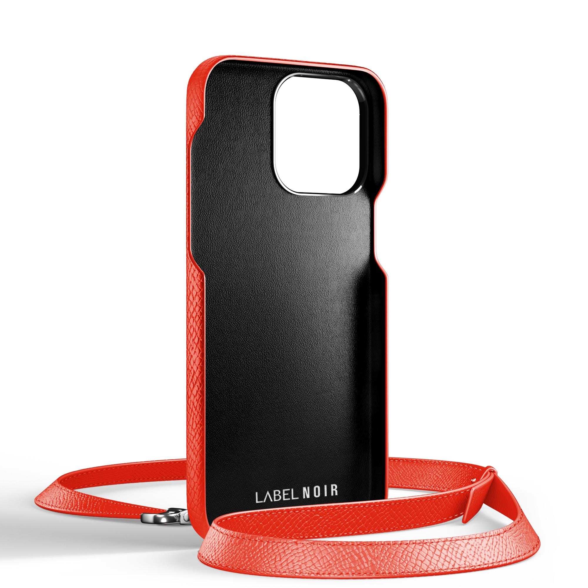 Label Noir iPhone 16 Pro Crossbody deksel skinn sort