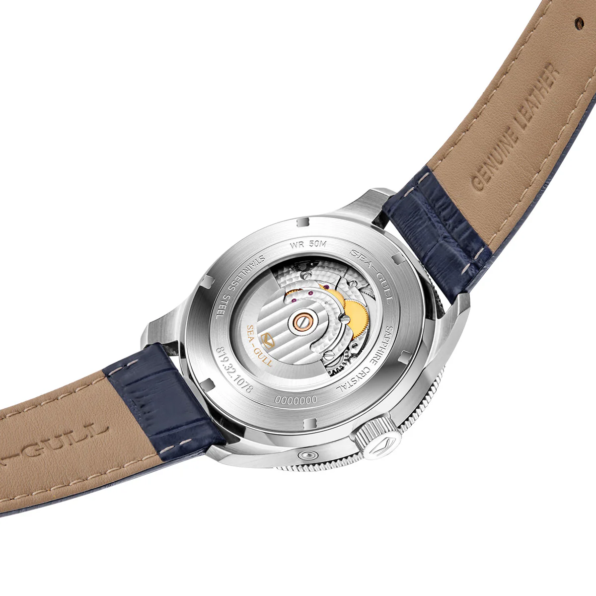 Sea-gull 819.32.1078 herreklokke automatisk blå 43 mm
