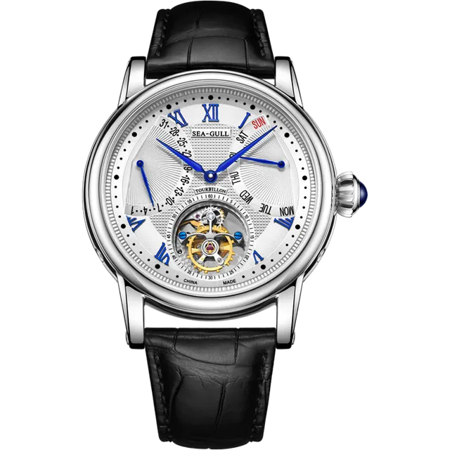 Sea-gull ST8004ZS tourbillon herreklokke hvit 43mm