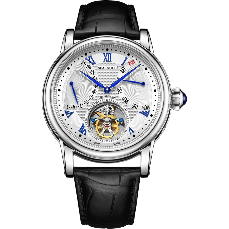 Sea-gull ST8004ZS tourbillon herreklokke hvit 43mm