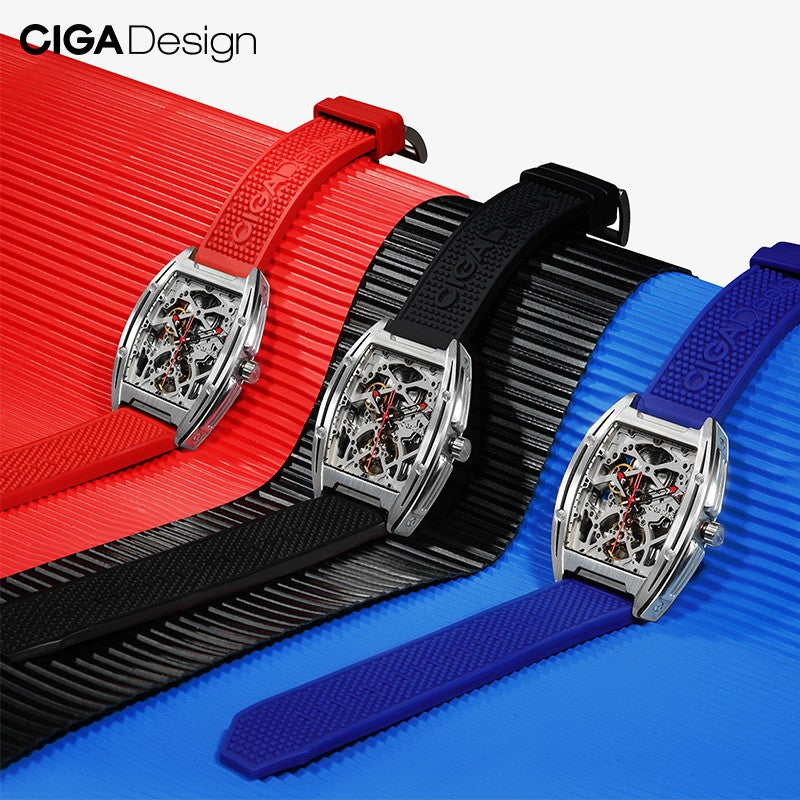 CIGA Design silikonrem 22mm rød hurtigfeste