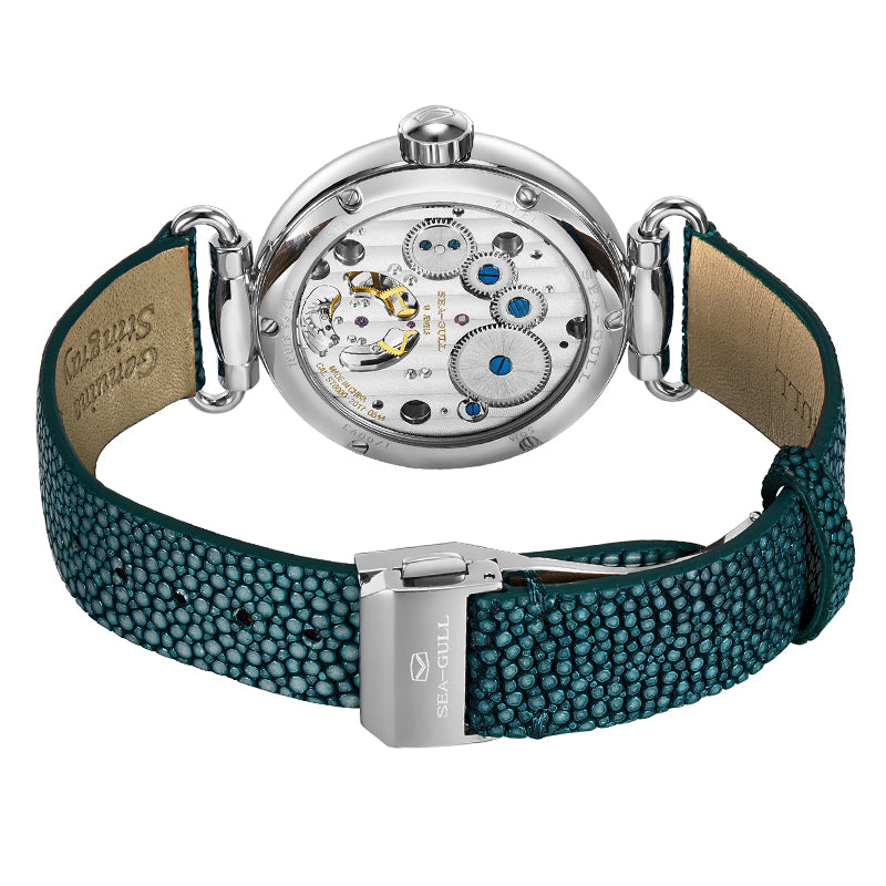 Sea-gull Artisan 713.95.8103L dameklokke smaragd 39mm