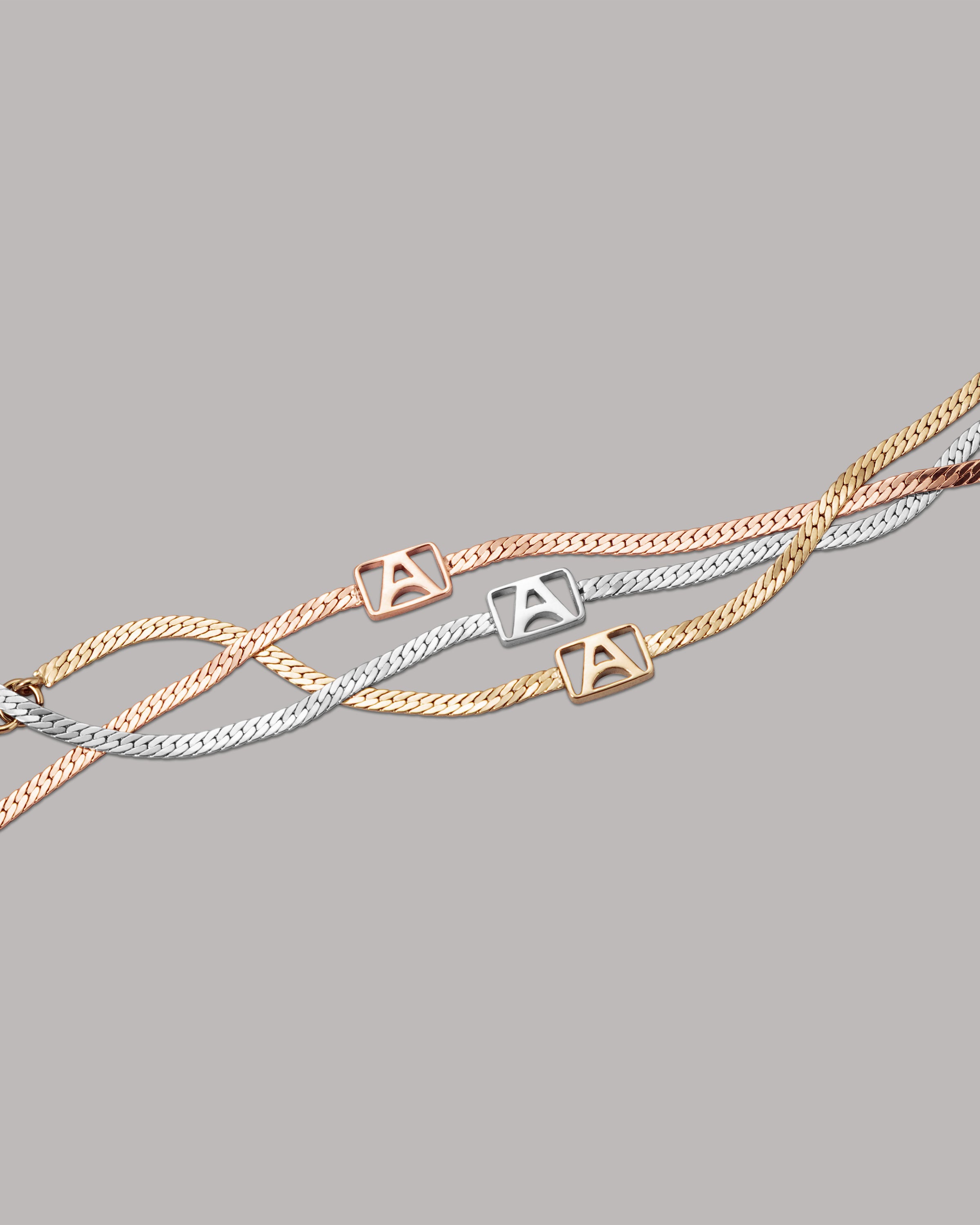 Armitron Herringbone armbånd roségull logo