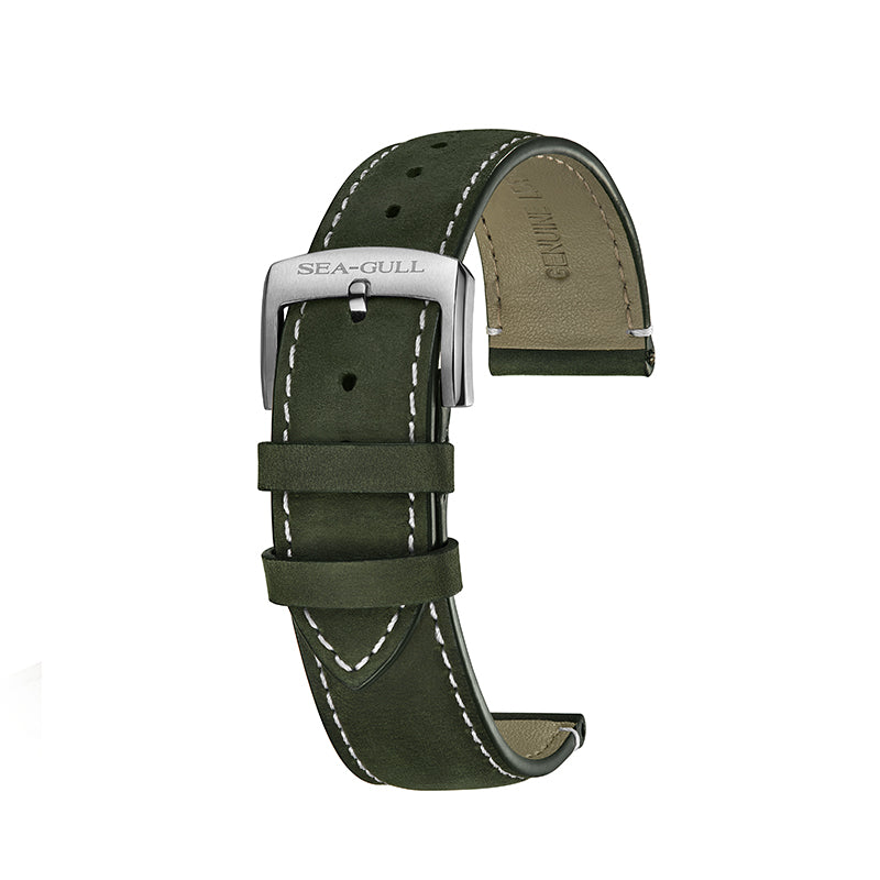 Sea-gull 1963 Wind Chaser kronograf 40mm khaki lær