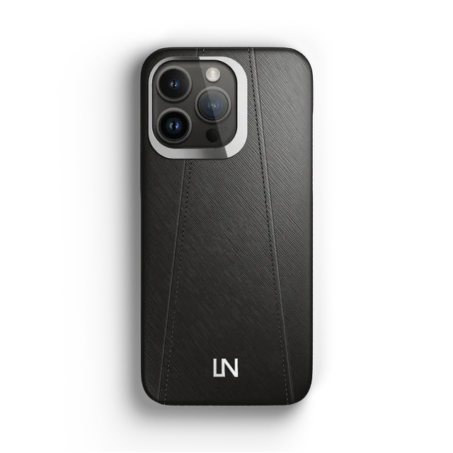 Label Noir iPhone 14 Pro Max deksel skinn MagSafe svart