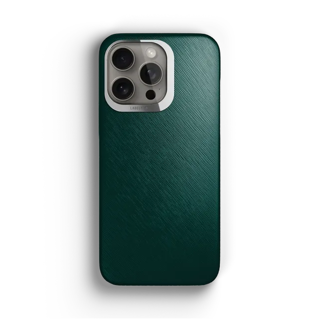 Label Noir Saffiano iPhone 16 Pro deksel svart MagSafe