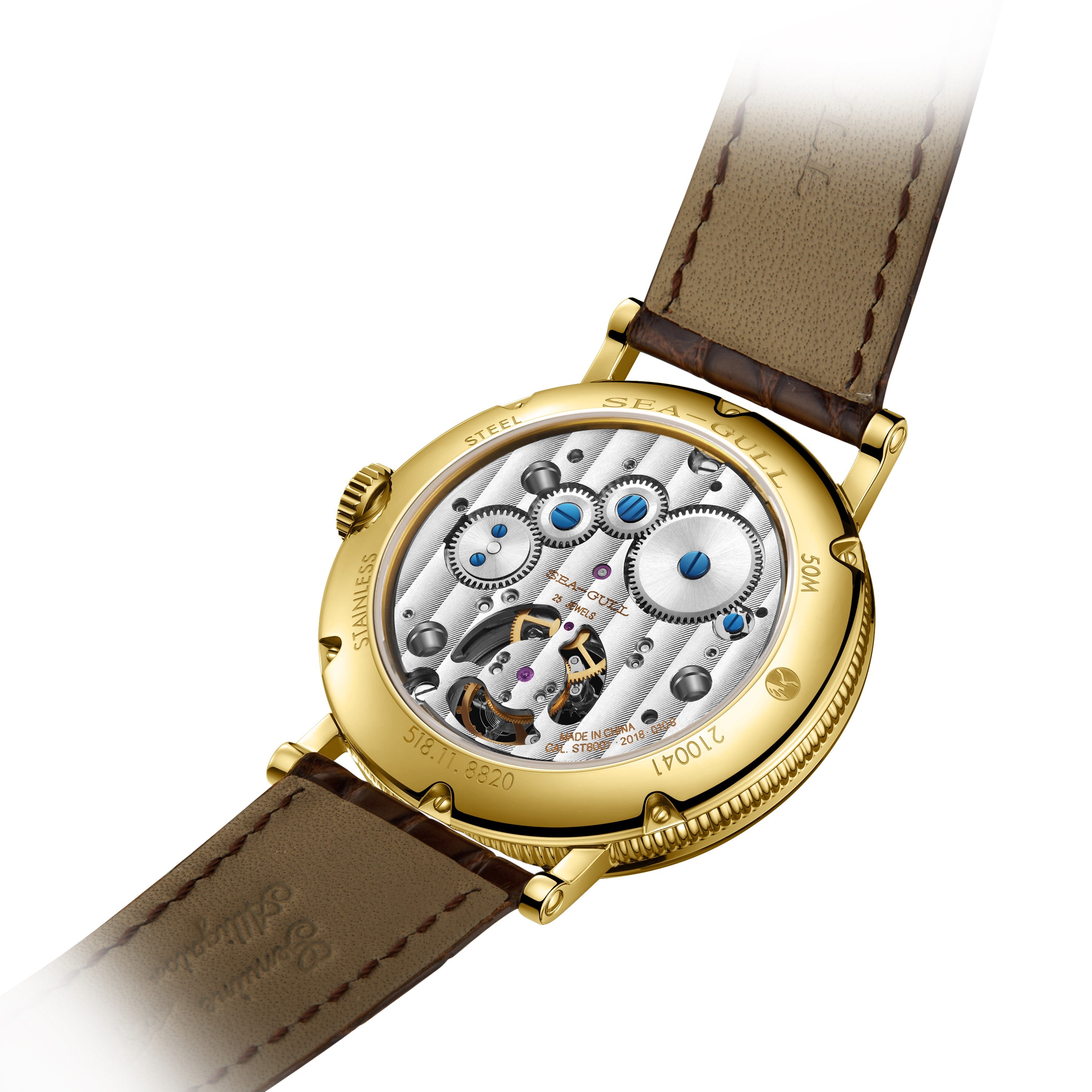 Sea-gull Heritage 818.11.8820 tourbillon hvit stål 41mm