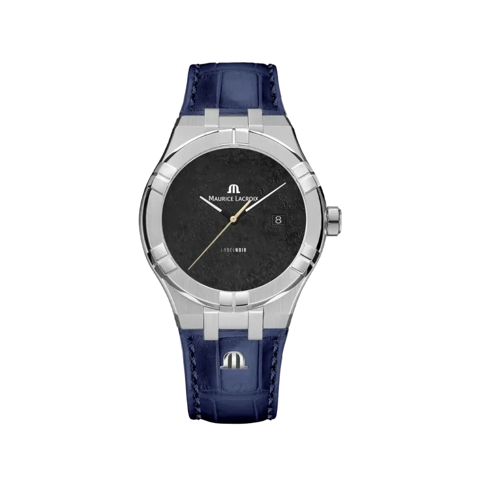 Label Noir Aikon Automatic 42MM klokke stål blått skinn