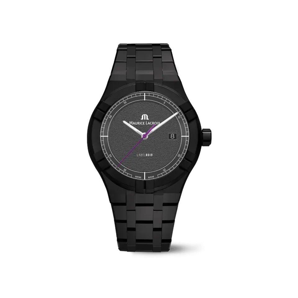 Label Noir Aikon Automatic 42MM klokke svart sunray lilla