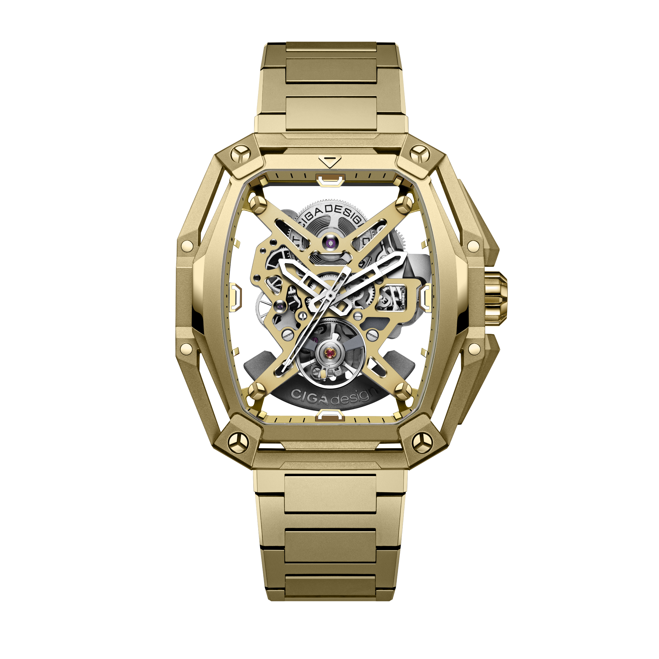 CIGA Design Hunter Vintage skjelettklokke rose gold