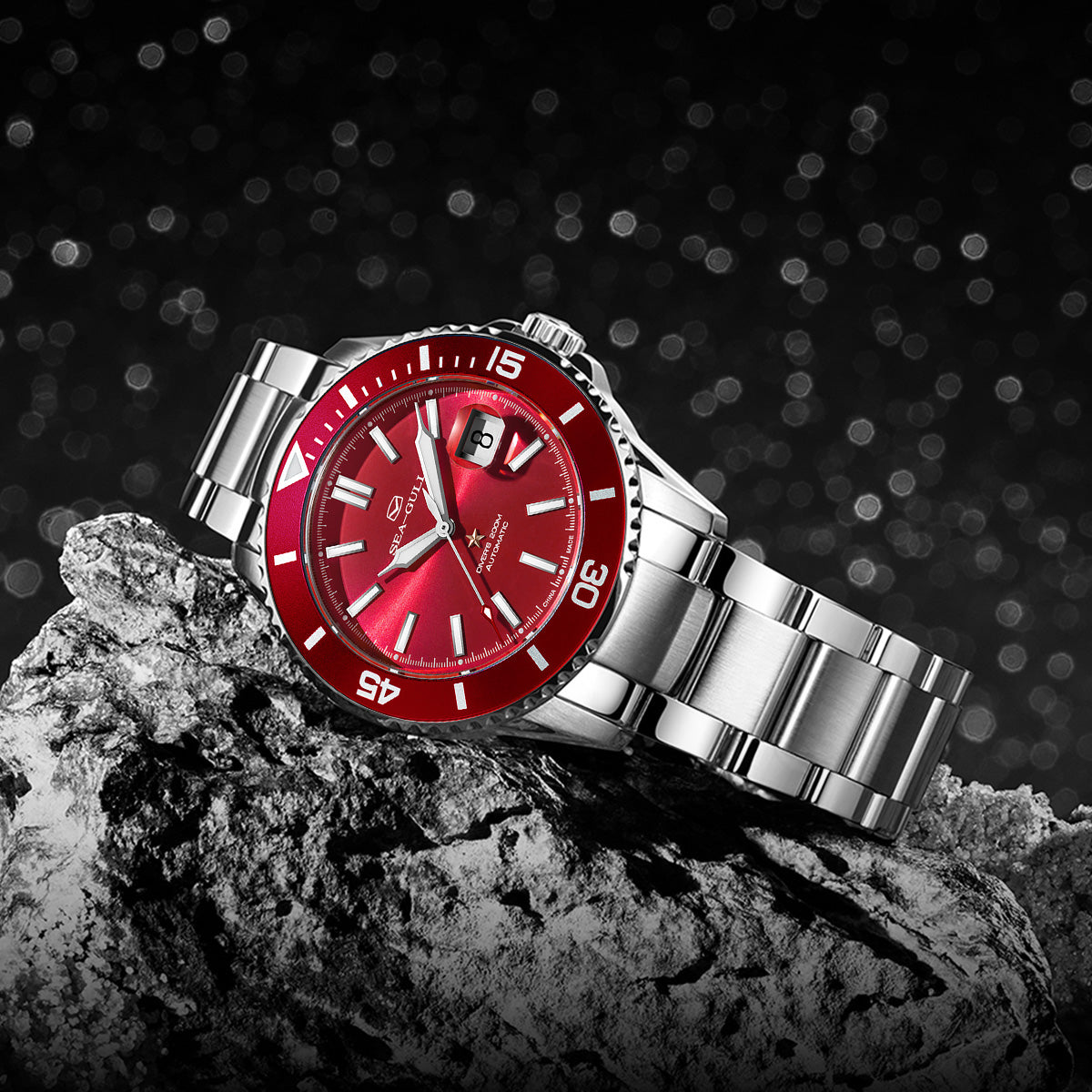 Sea-gull Ocean 816.52.1523 dykkerklokke rød 44 mm