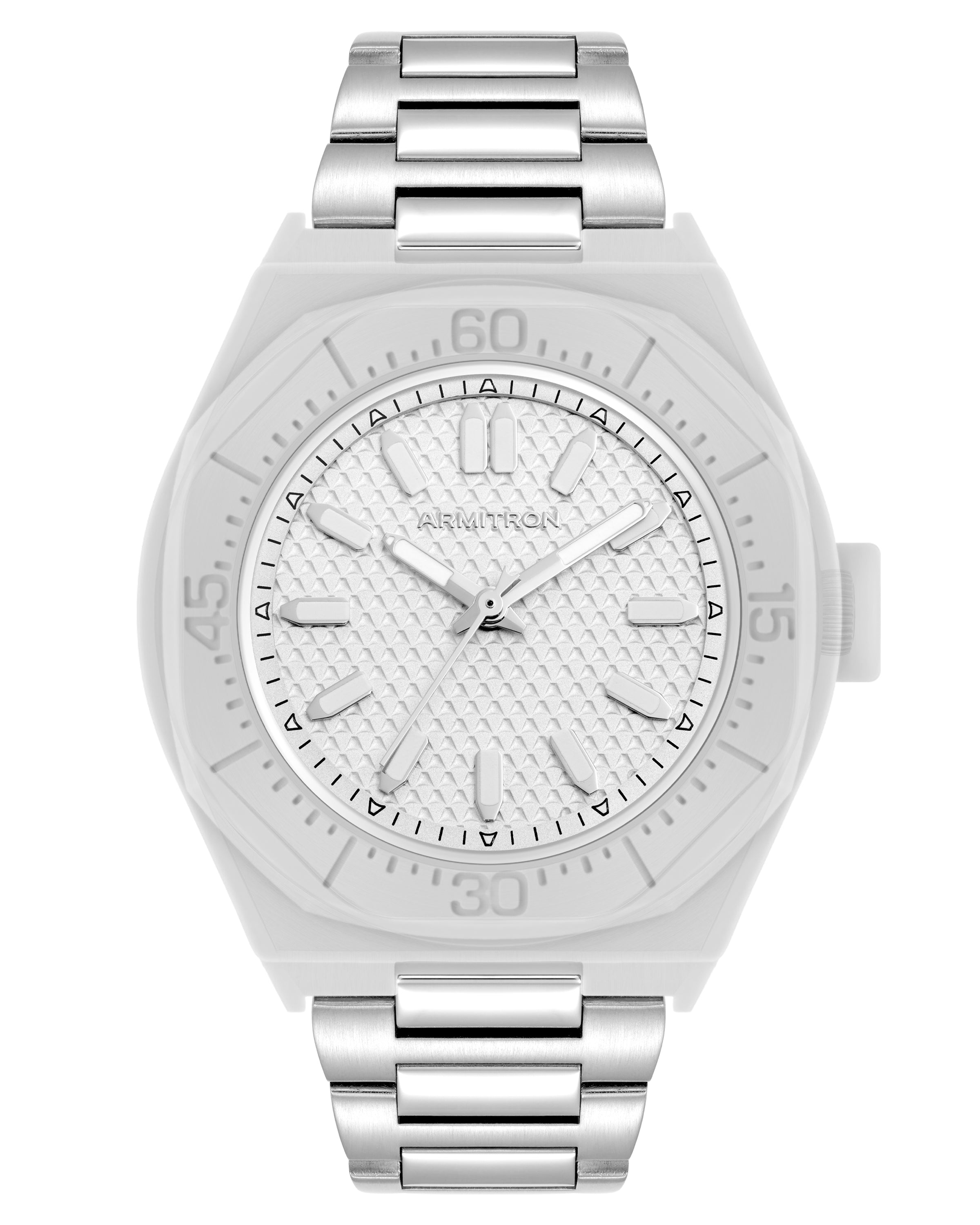 Armitron Jack herreklokke 44 mm sølv honeycomb