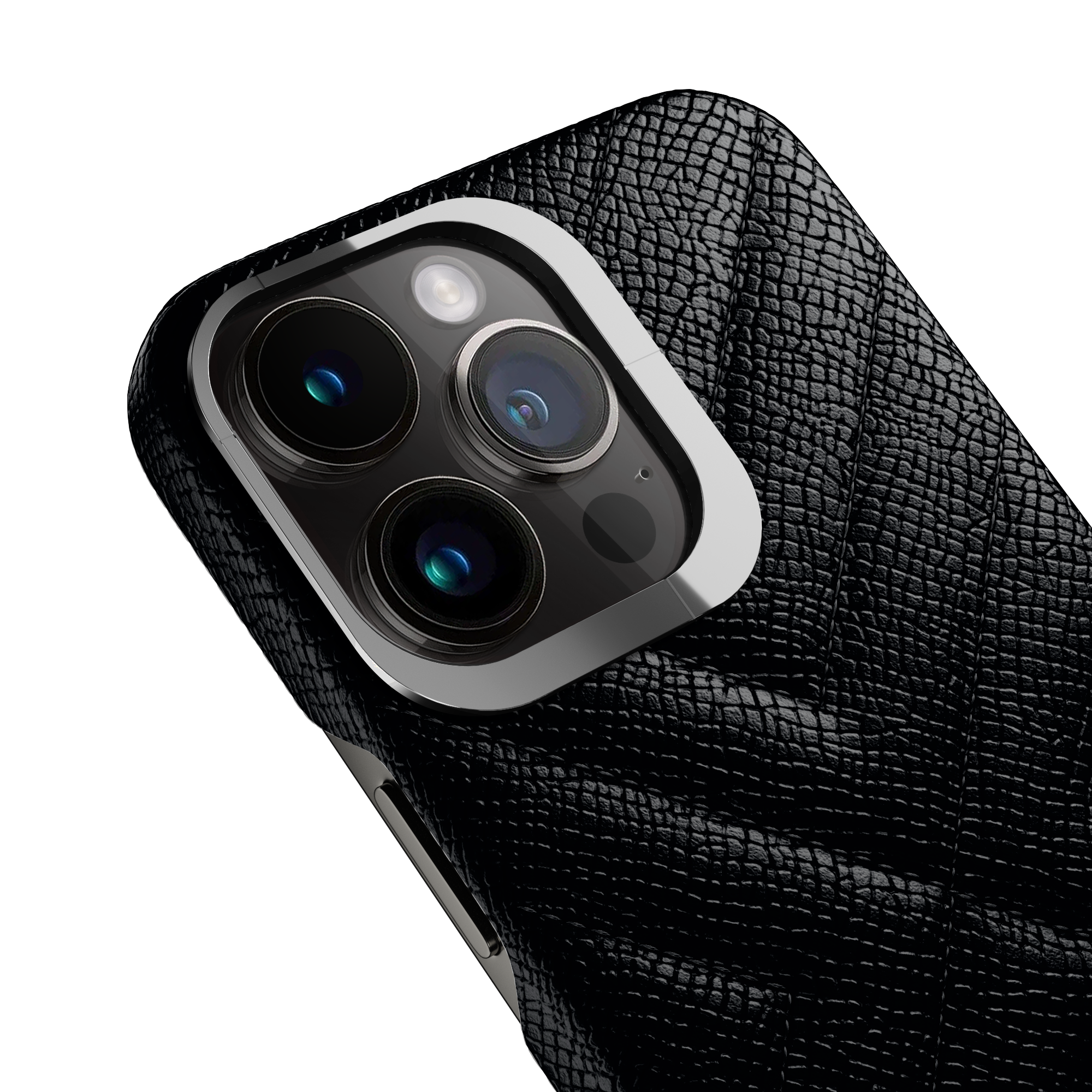Label Noir iPhone 13 Pro Max deksel svart quiltet skinn