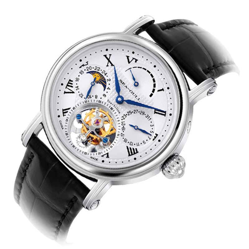 Sea-gull Artisan Heritage 818.907 herreklokke hvit 39 mm