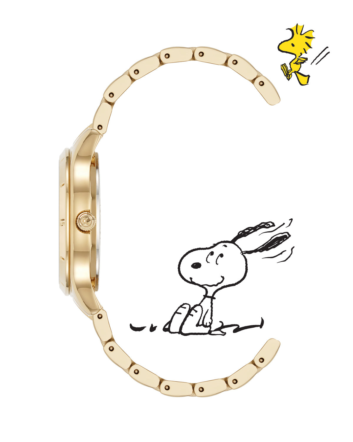 Armitron Peanuts 34mm dameklokke gull Snoopy