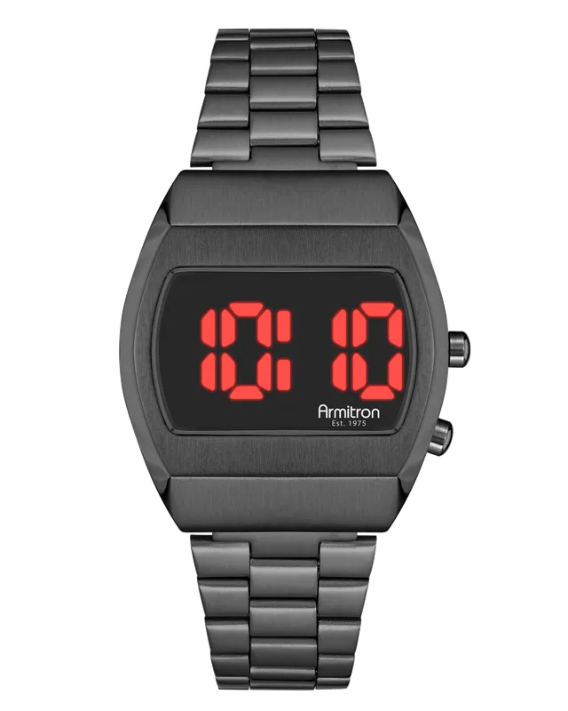 Armitron Griffy 37mm retroklokke svart/rød LED
