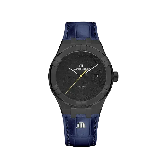 Label Noir Aikon Automatic 42MM herreklokke blå lærrem svart