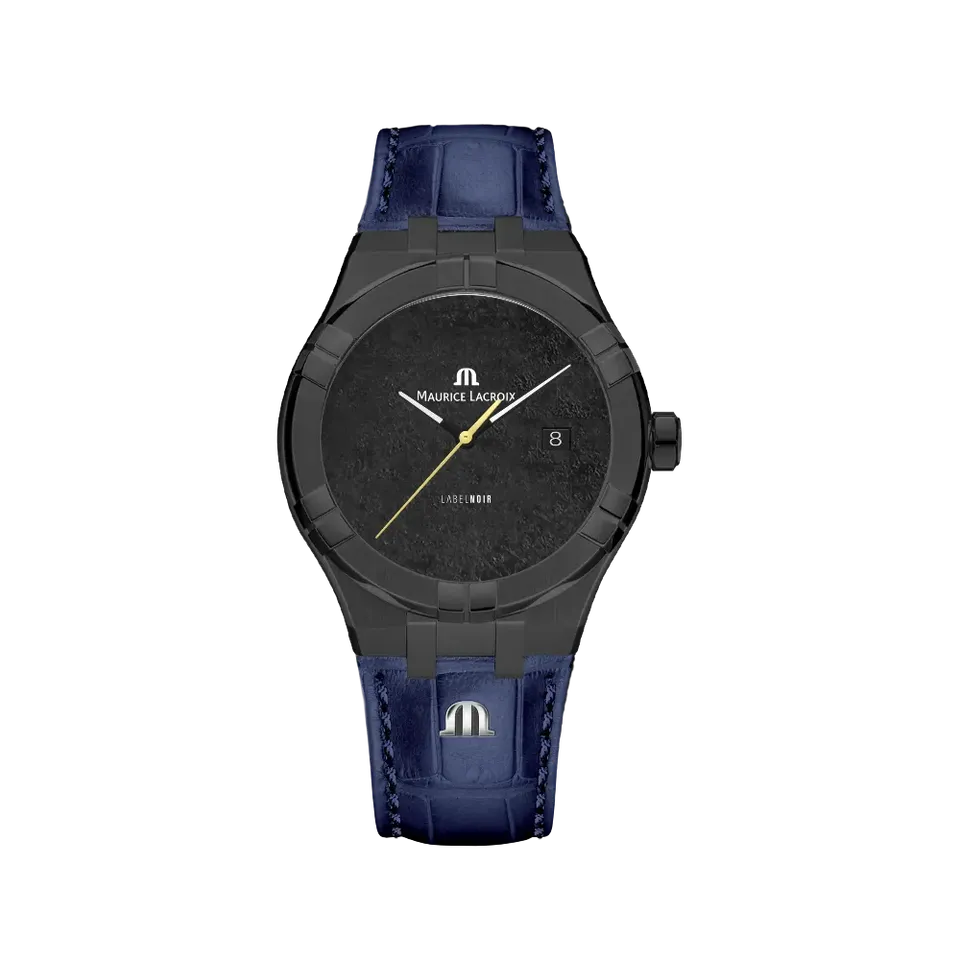 Label Noir Aikon Automatic 42MM herreklokke blå lærrem svart