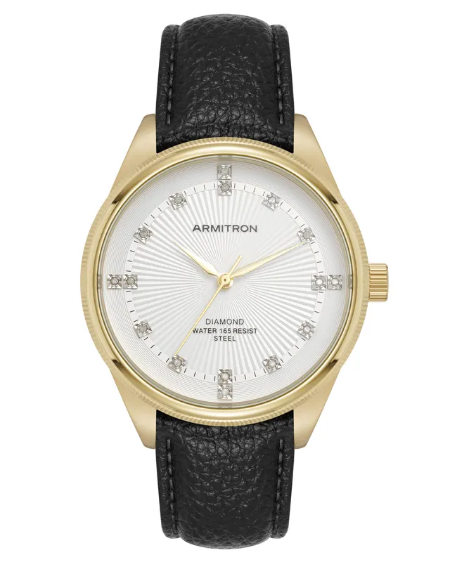 Armitron Knox 40mm herreklokke hvit/gull diamanter