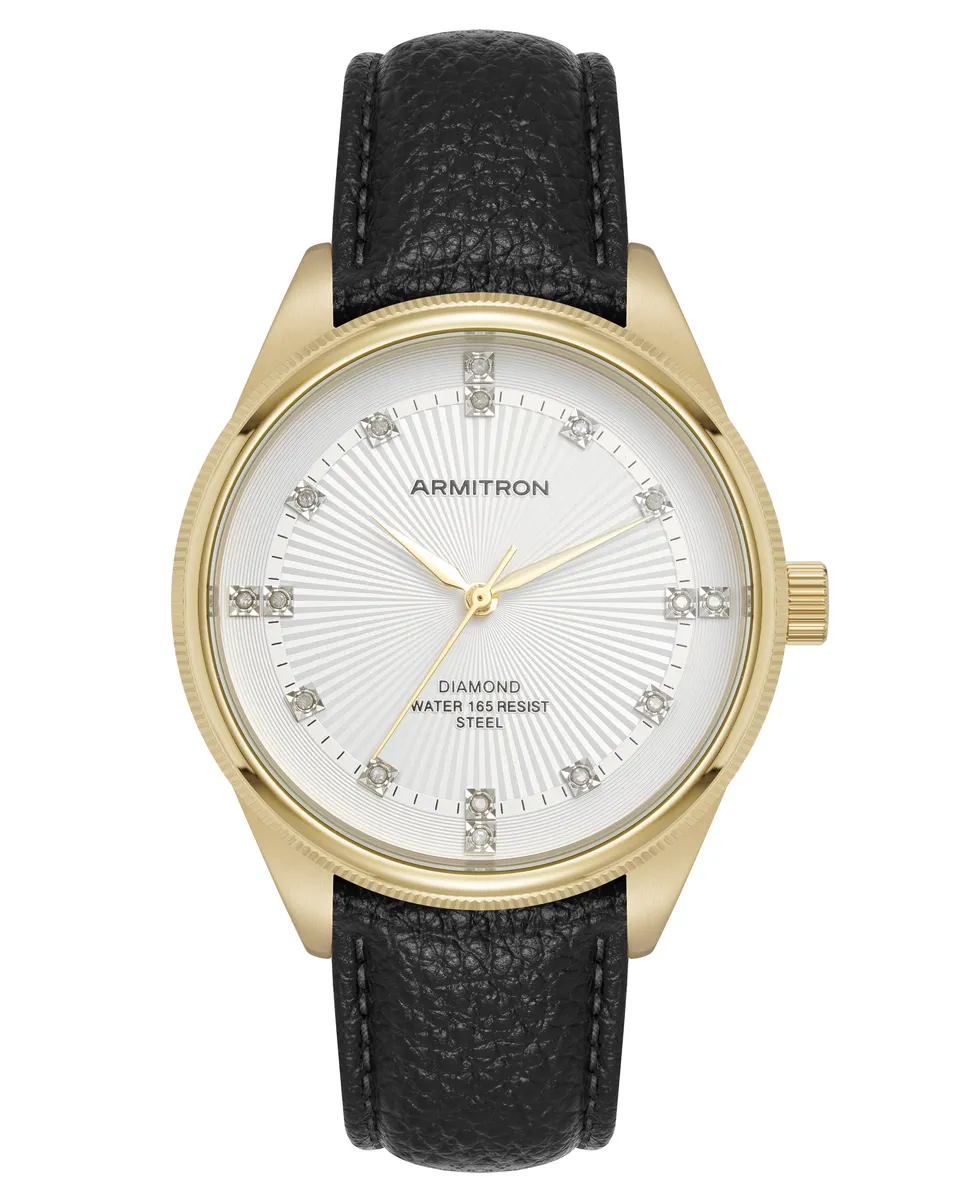 Armitron Knox 40mm herreklokke hvit/gull diamanter