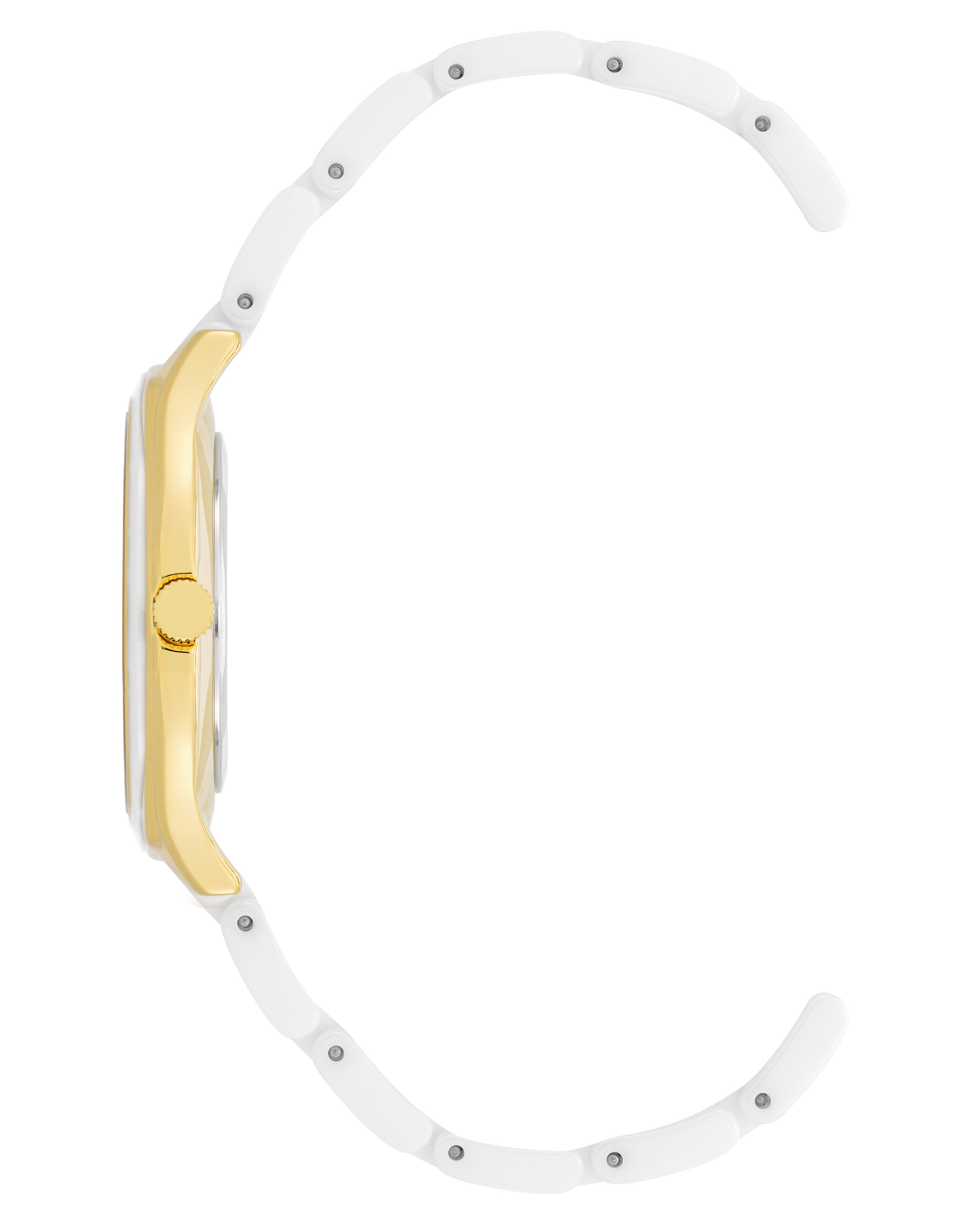 Armitron Jalyn 36mm dameklokke hvit keramikk/gull