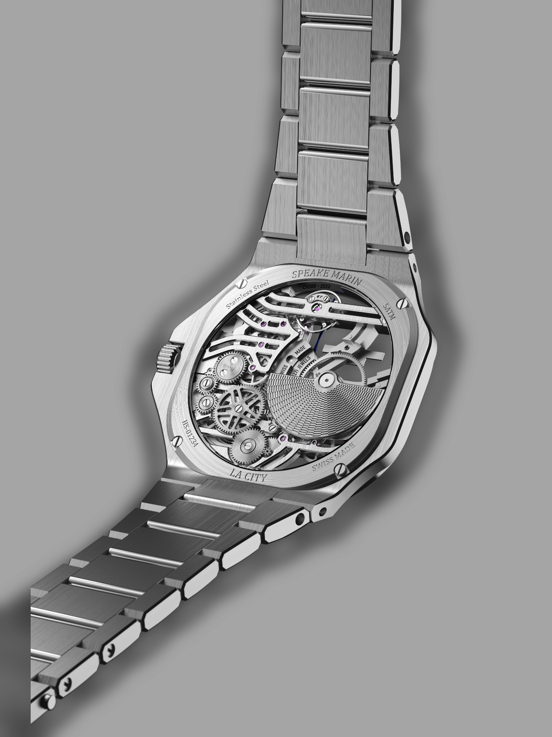 Speake-Marin Ripples Skeleton klokke 40,3mm stål