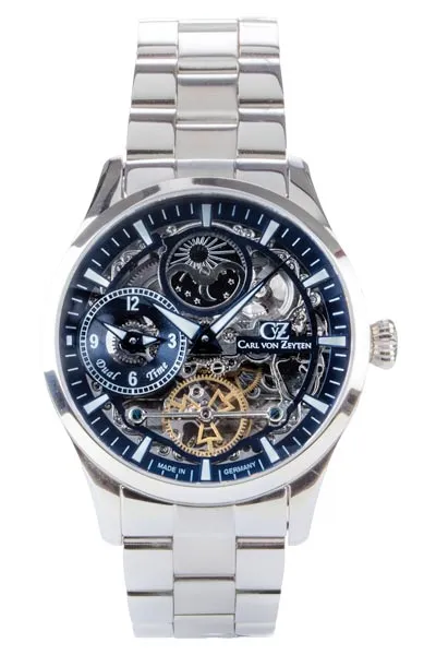 Carl von Zeyten Freiburg CVZ0063BLMS herreklokke blå dual time