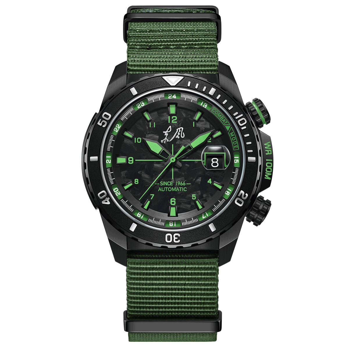 Sea-gull Dongfeng 814.22.2100 taktisk klokke grønn 44mm