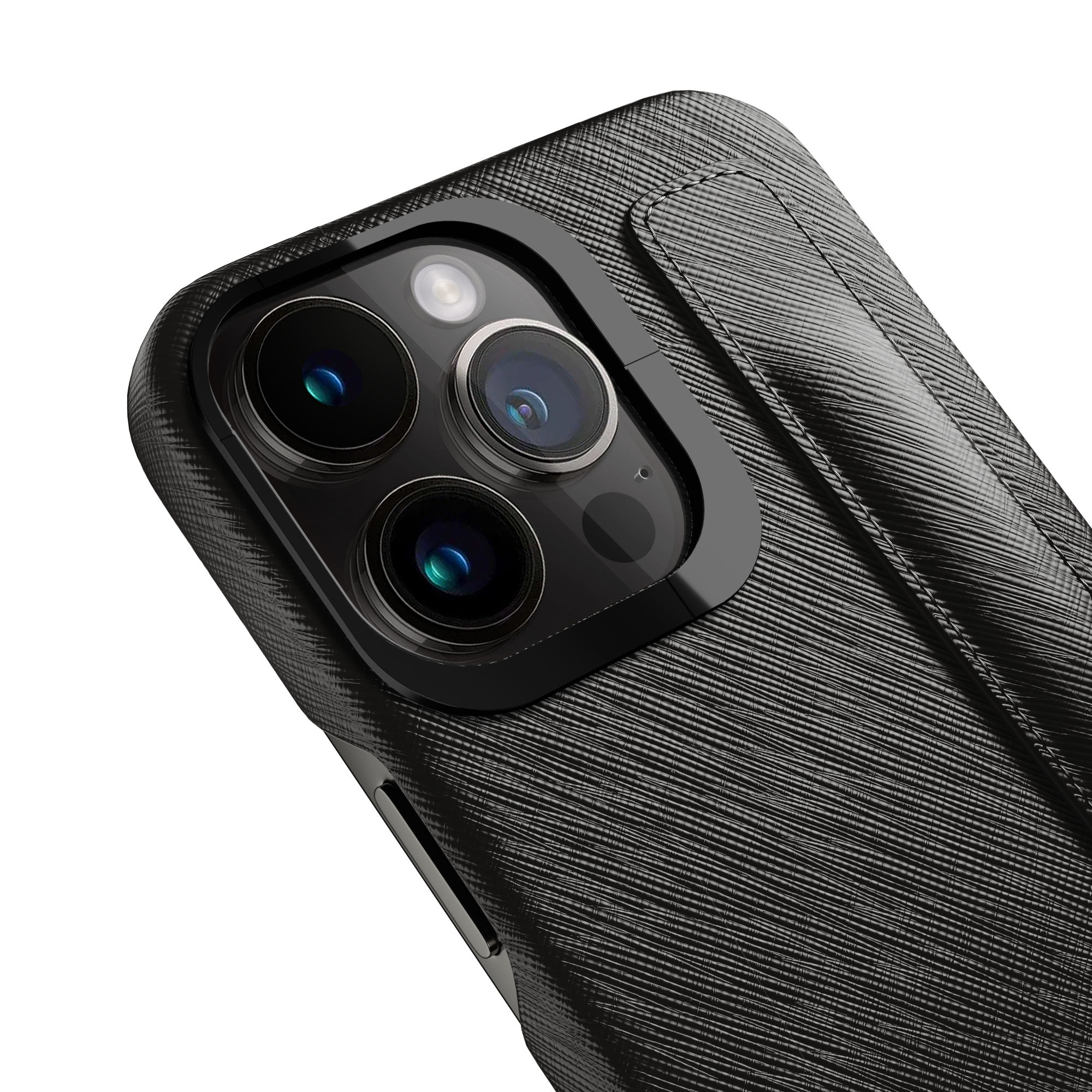 Label Noir Saffiano iPhone 13 Pro deksel stropp MagSafe