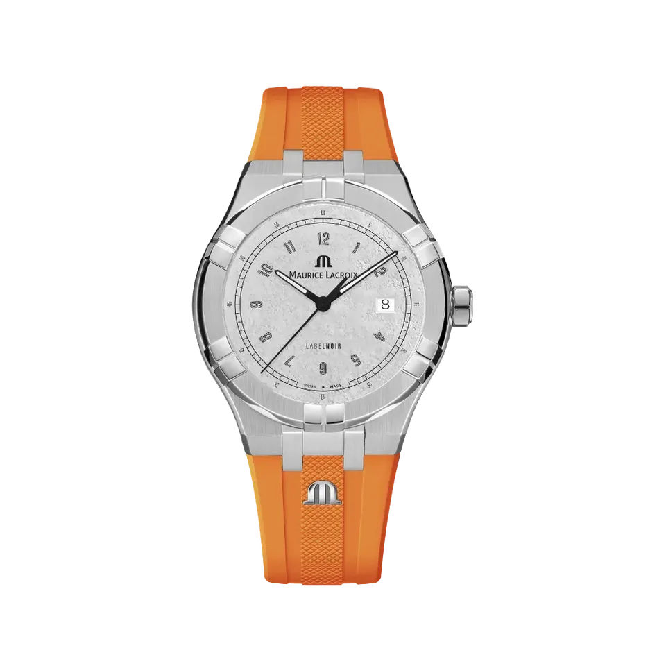 Label Noir Aikon Automatic 42MM klokke hvit oransje rem