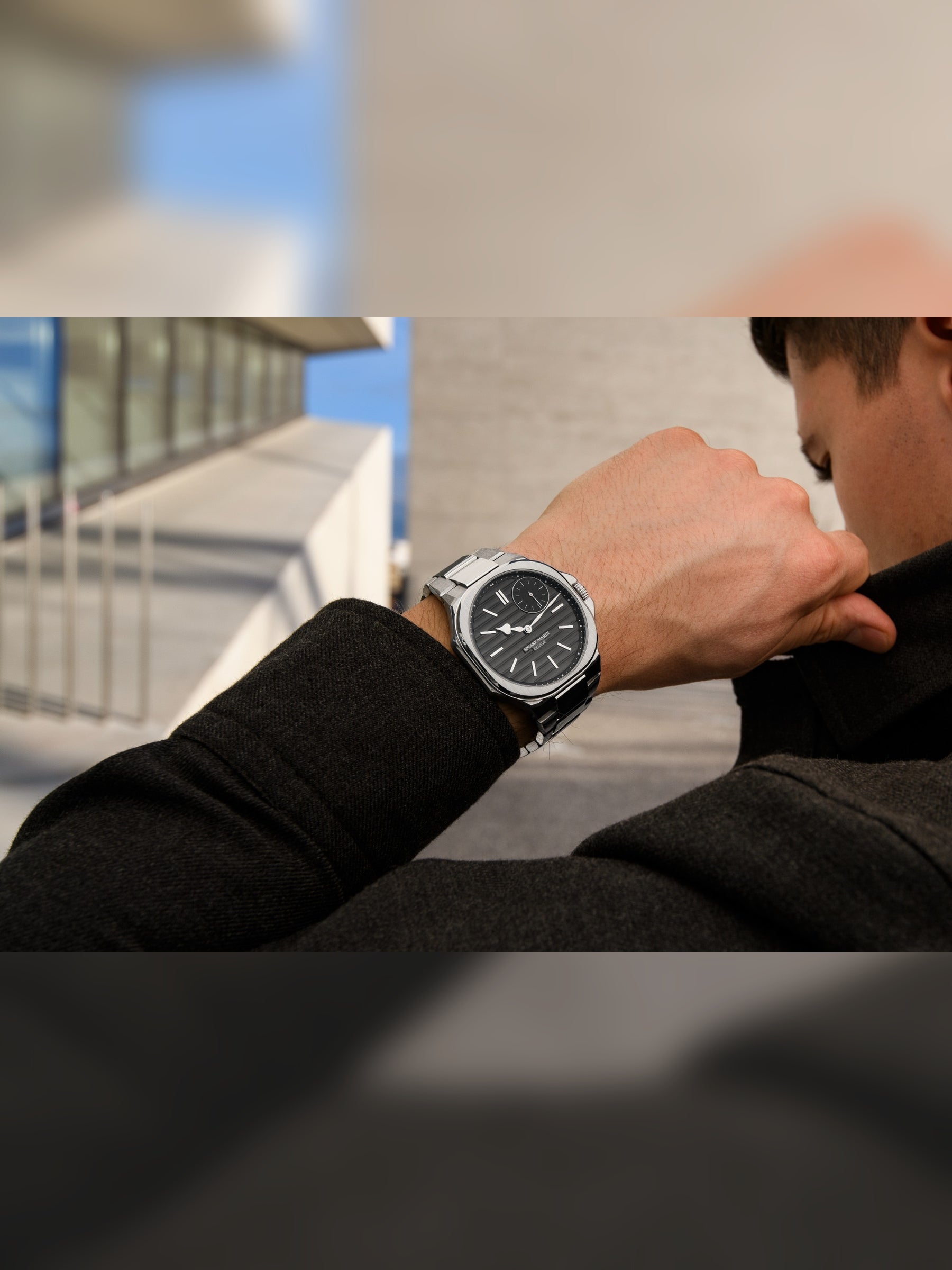 Speake-Marin Ripples Black Original klokke stål sort