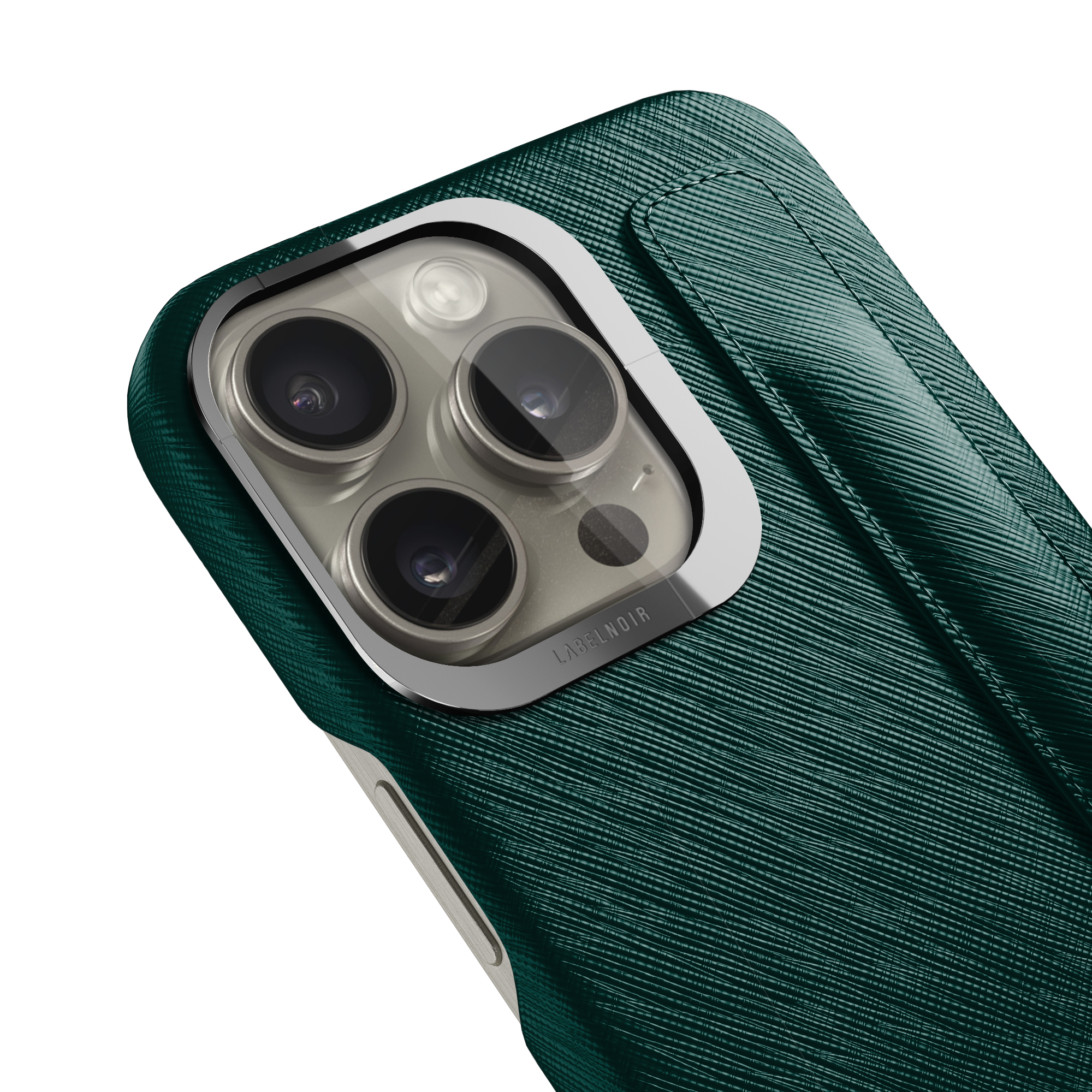 Label Noir iPhone 16 Pro Max Saffiano deksel svart med reim