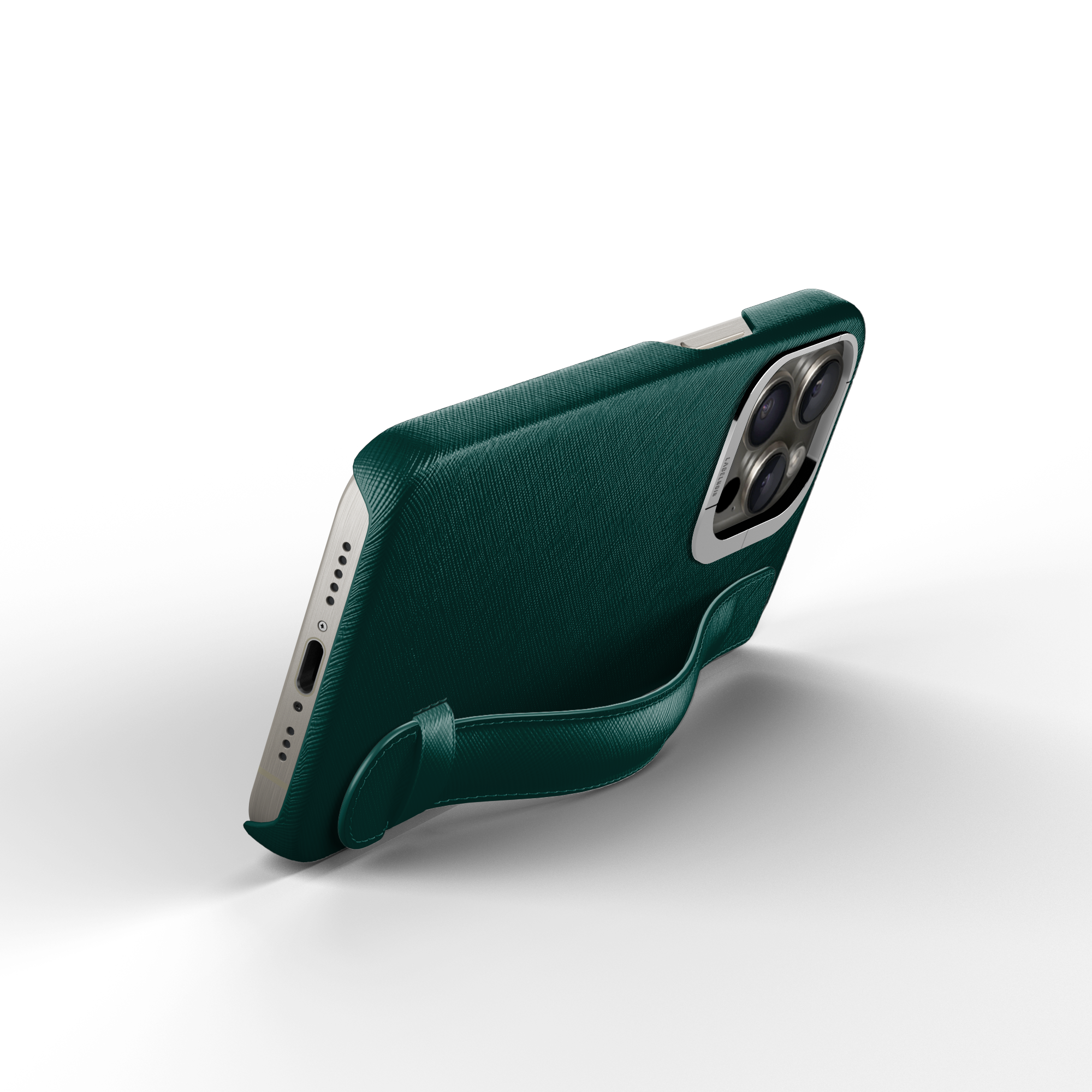 Label Noir iPhone 16 Pro Max Saffiano deksel svart med reim