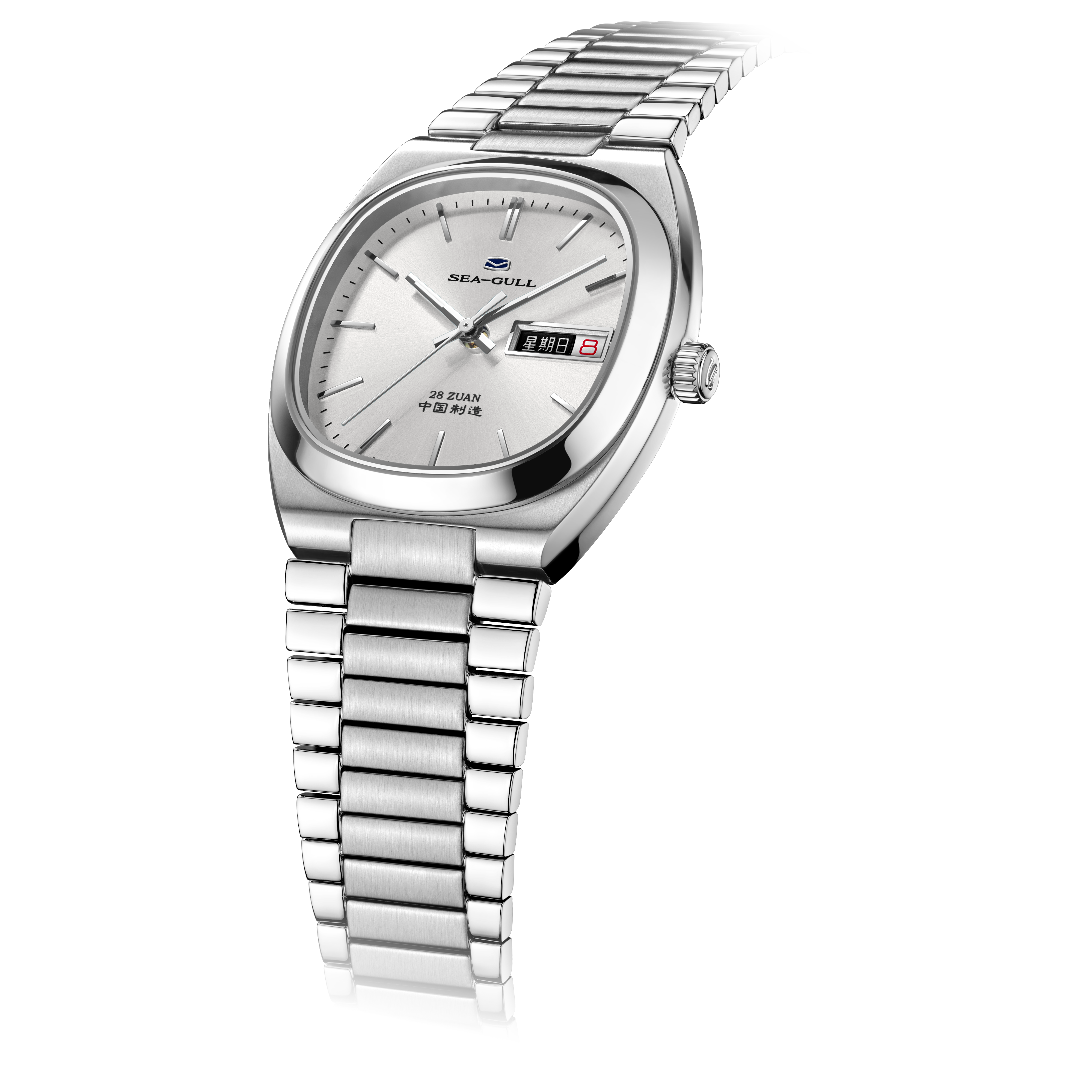 Sea-gull 826.12.1051 dressklokke automatisk hvit 34mm