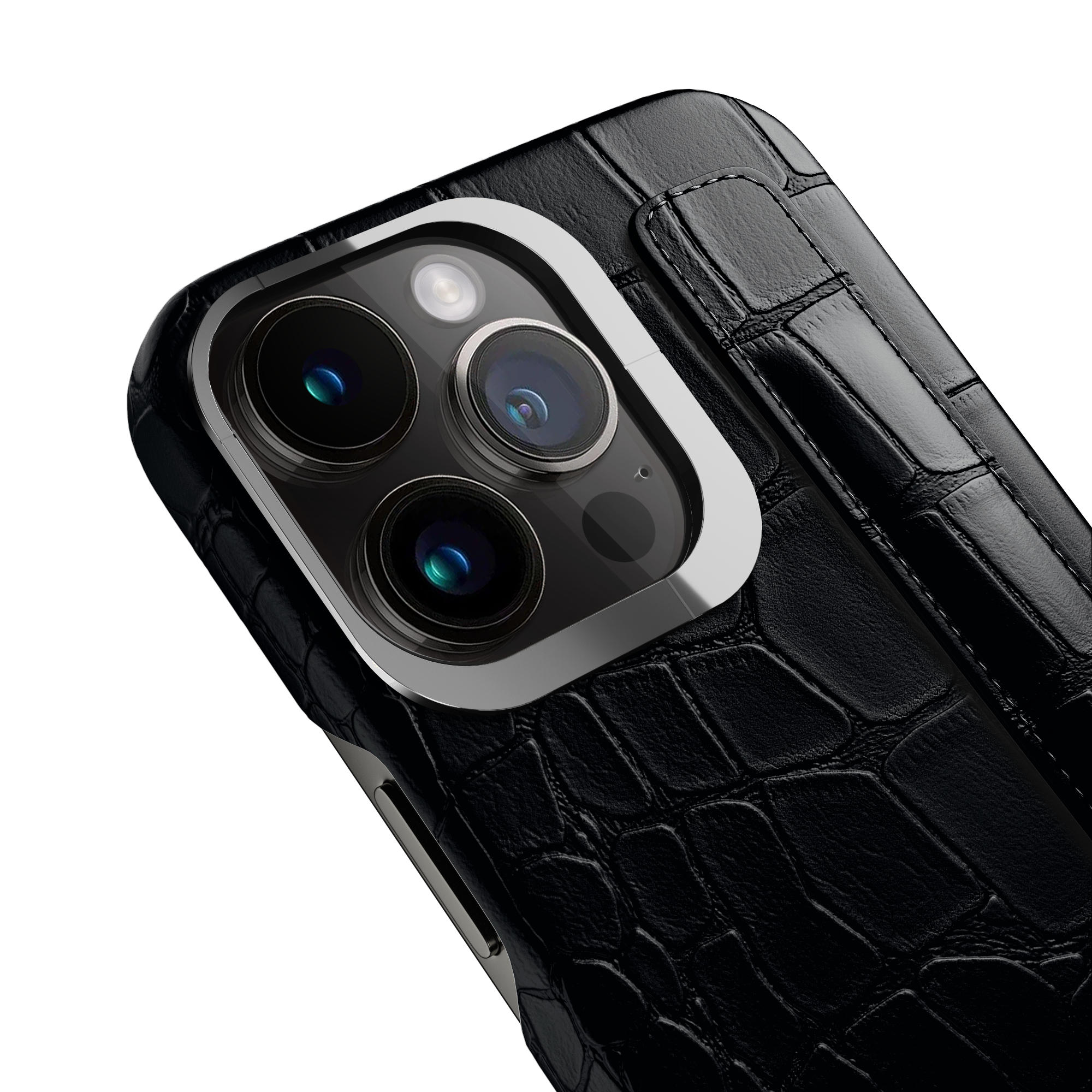 Label Noir Alligator iPhone 14 Pro deksel svart skinn