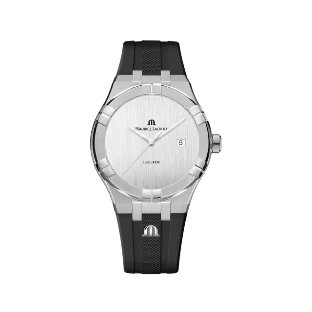 Label Noir Aikon Automatic 42MM klokke stål hvit gummirem