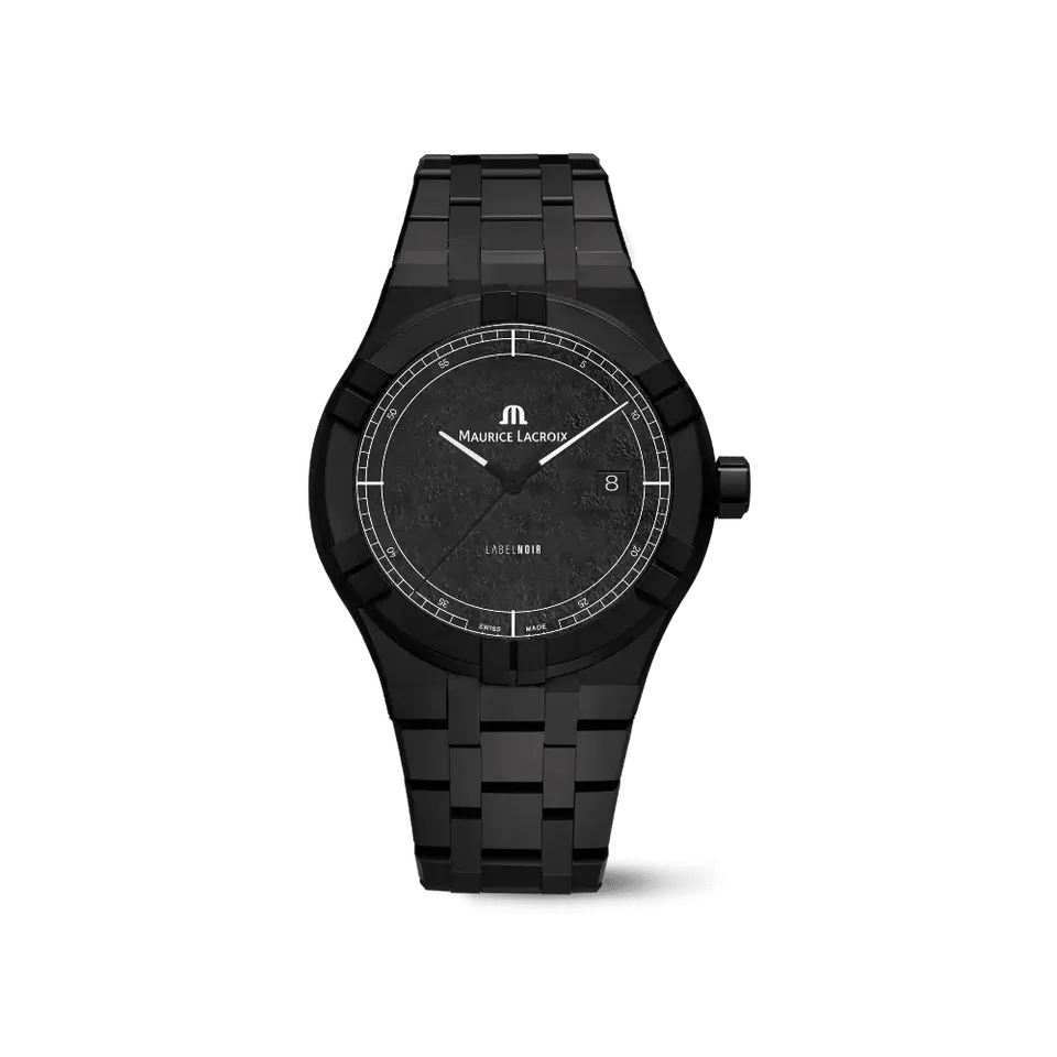 Label Noir Aikon Automatic 42MM herreklokke keramikk laser svart