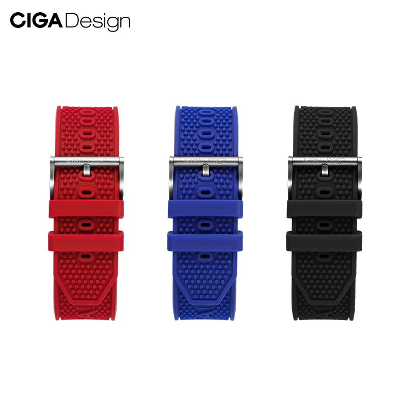 CIGA Design silikonrem 22mm rød hurtigfeste