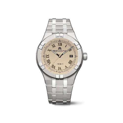 Label Noir Aikon Automatic 42MM klokke titan krem microgroove