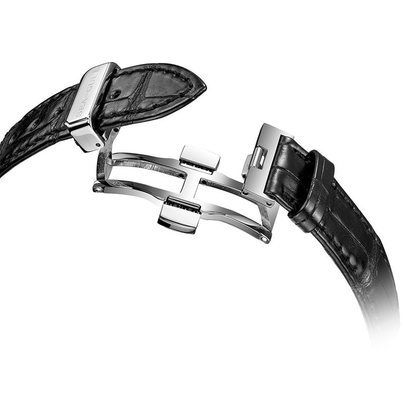 Sea-gull Heritage 818.98.8840 herreklokke 42mm svart skjelett