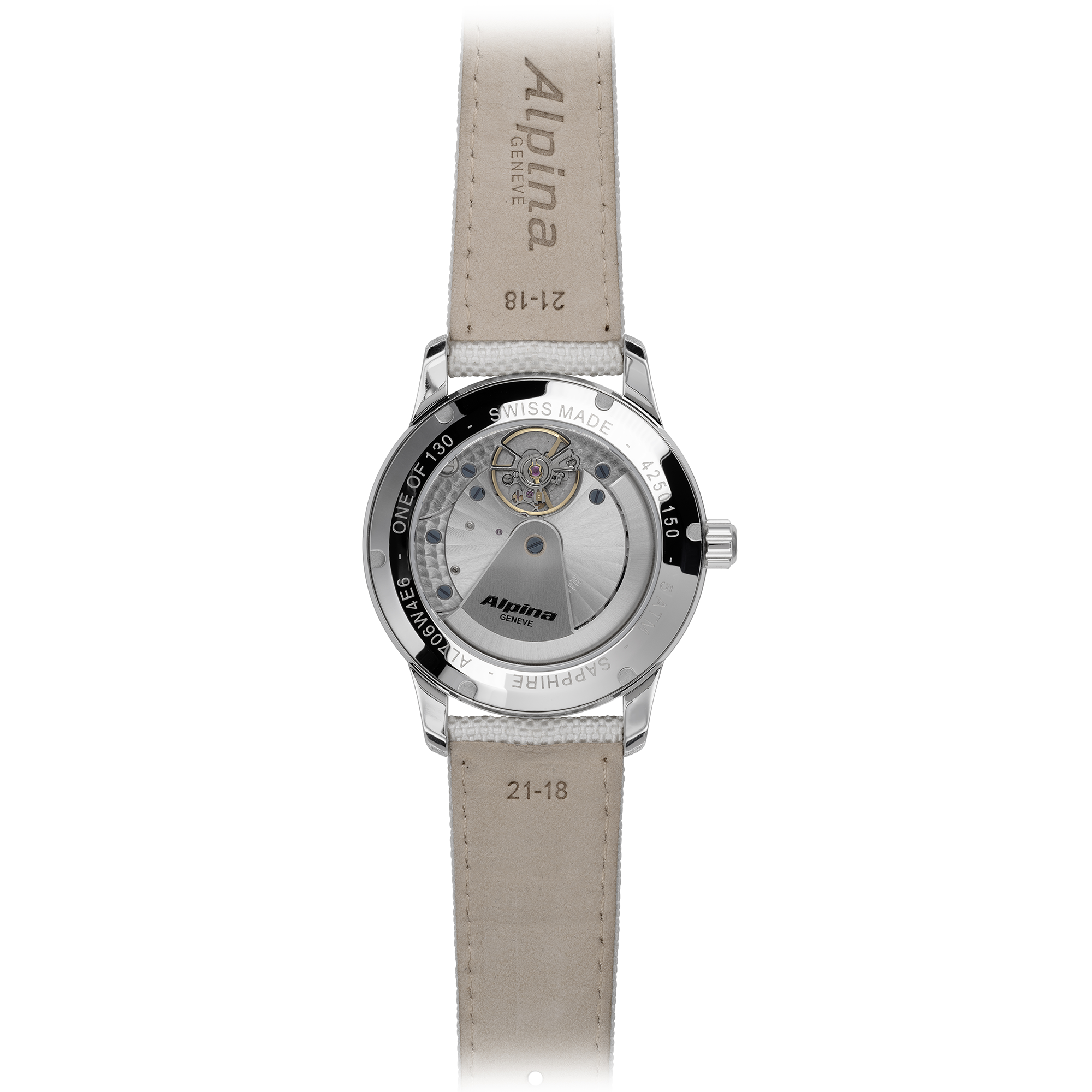 Label Noir Alpiner Manufacture Date klokke hvit 41,5 mm