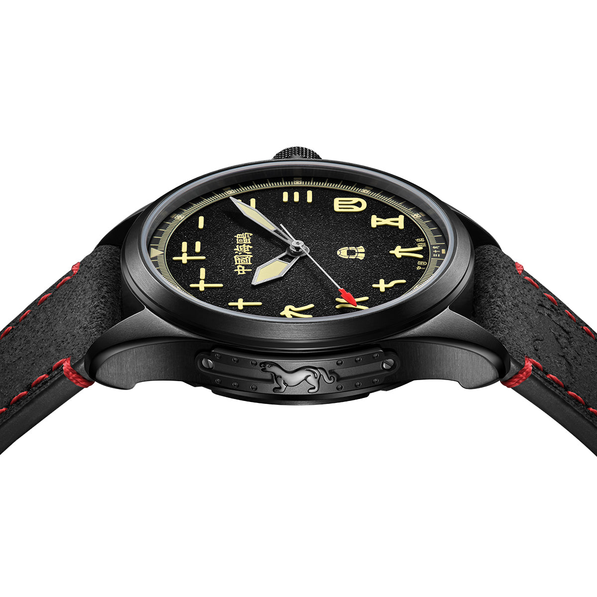 Sea-gull Qin 819.24.1122 herreklokke svart 43 mm kinesisk