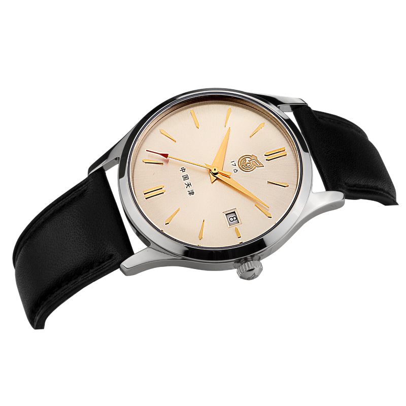 Sea-gull Reissue FKWY dressklokke beige 38mm