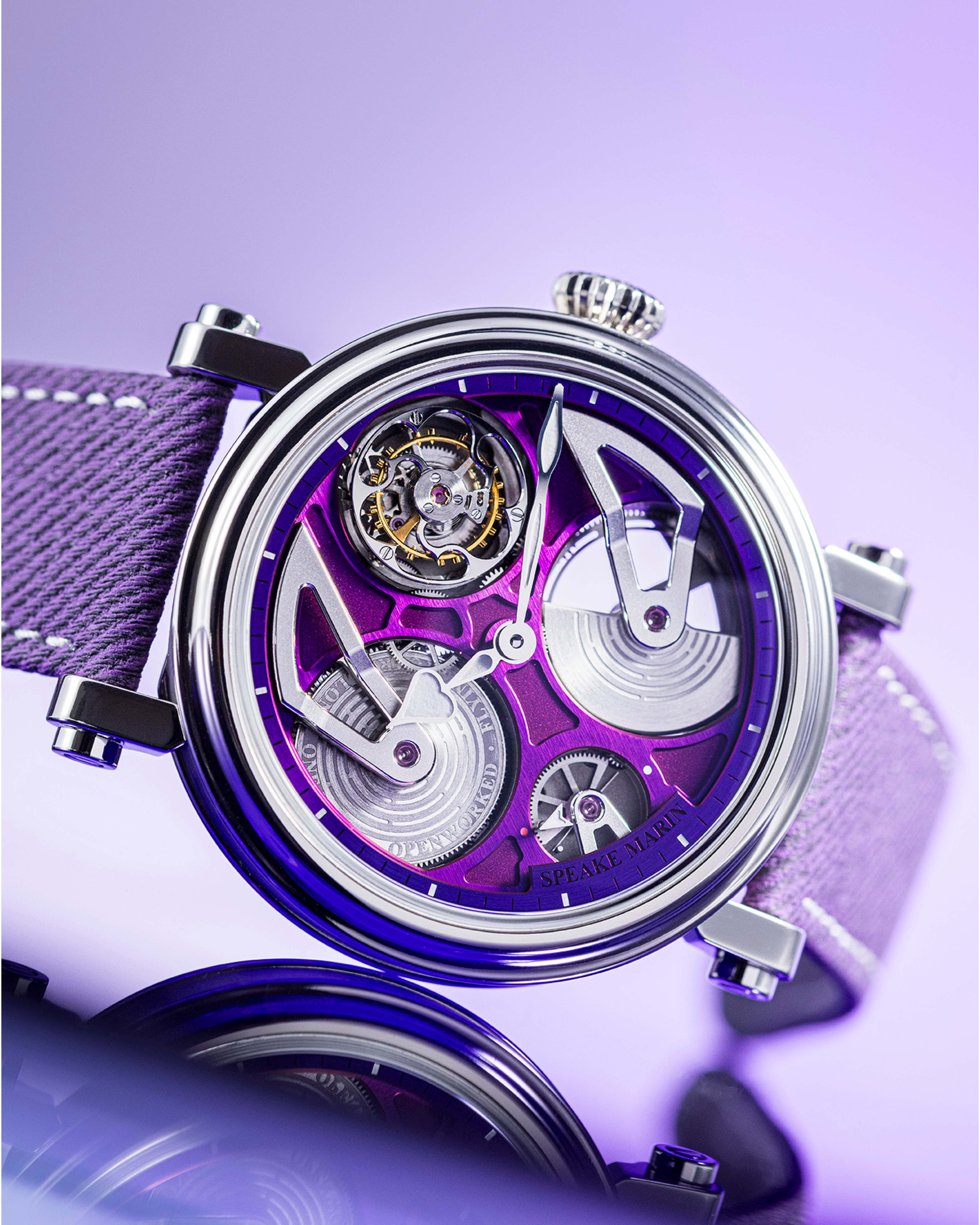 Speake-Marin Piccadilly Tourbillon klokke 42mm lilla