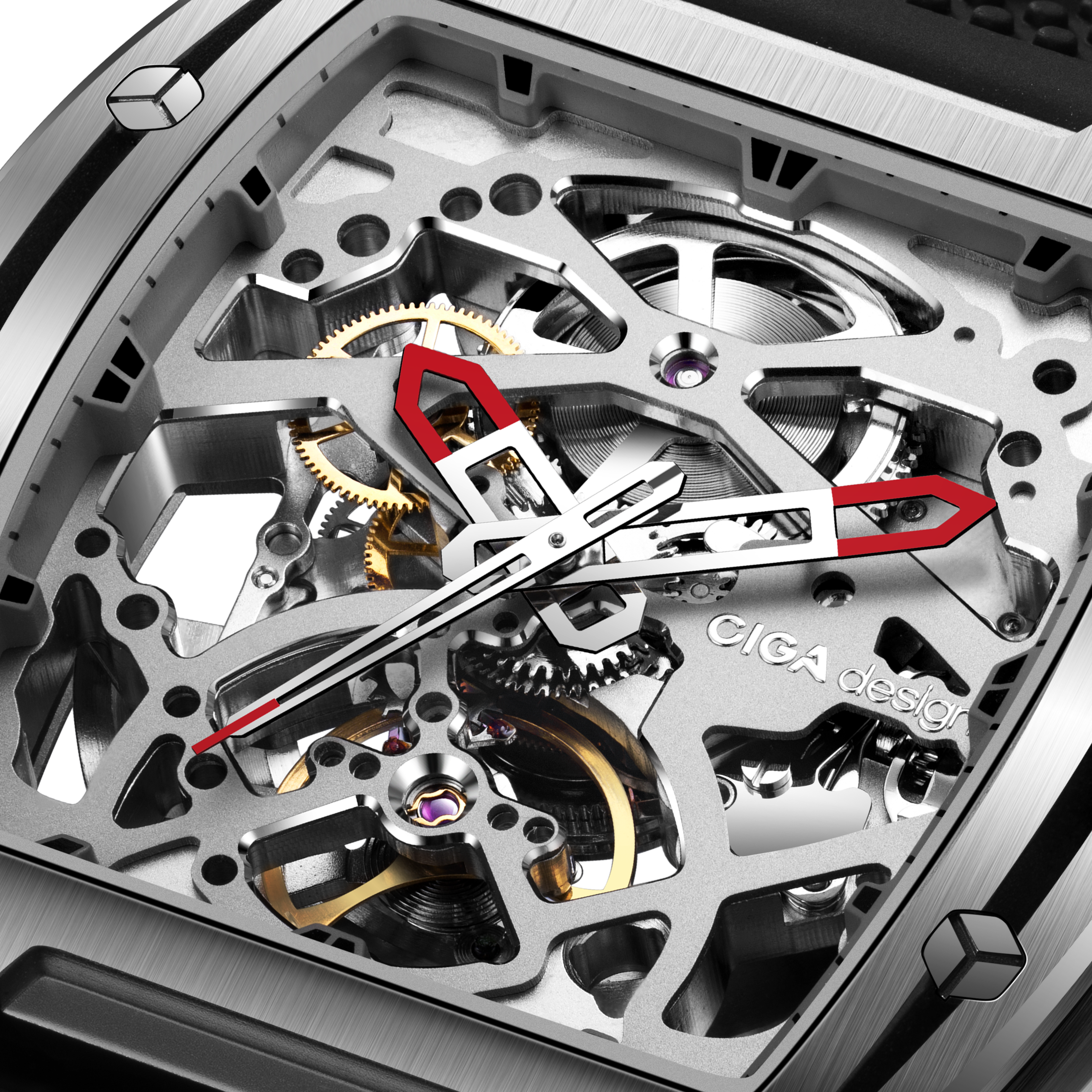 CIGA Design Edge Original skjelettklokke automatisk titan svart