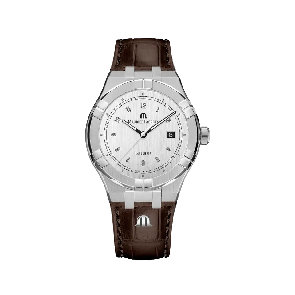 Label Noir Aikon Automatic 42MM klokke stål sort brun reim