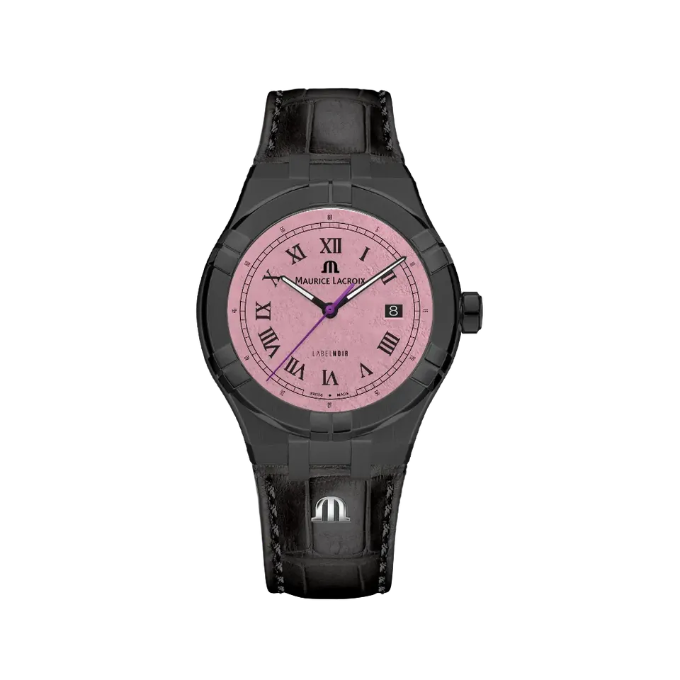 Label Noir Aikon Automatic 42MM klokke PVD rosa skinnreim