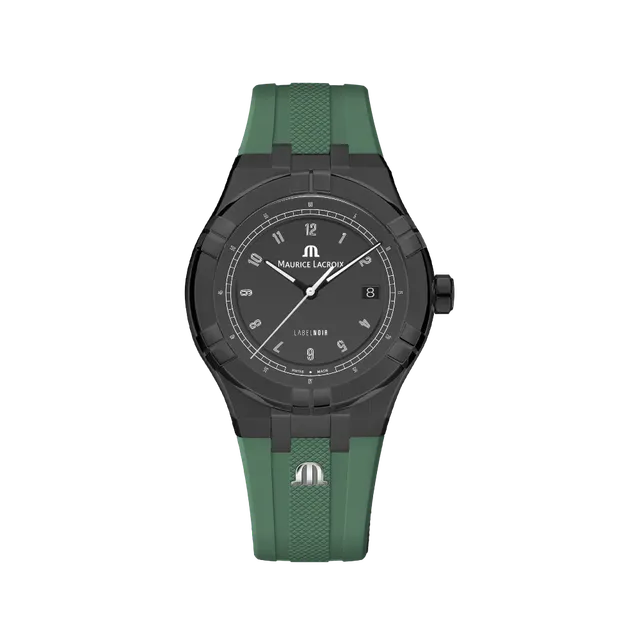 Label Noir Aikon Automatic 42mm klokke svart grønn gummi
