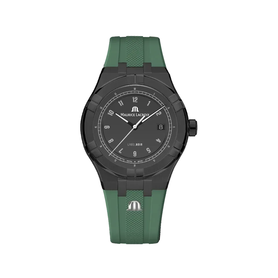 Label Noir Aikon Automatic 42mm klokke svart grønn gummi