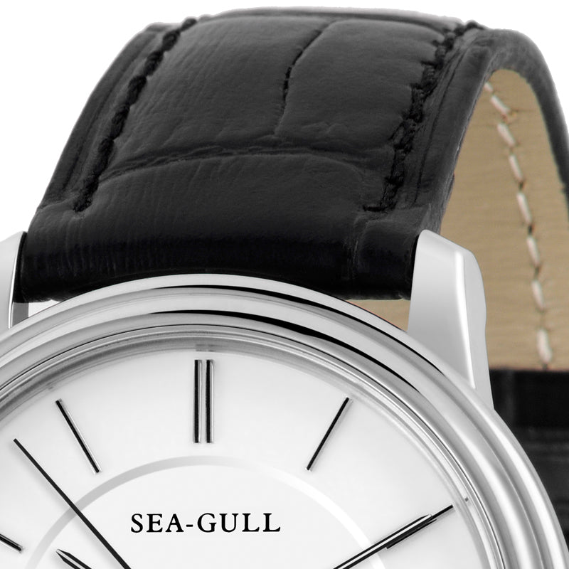 Sea-gull M201S dressklokke automatisk hvit 38 mm